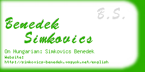 benedek simkovics business card